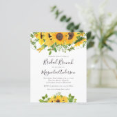 Budget Sunflower Brautparty Brunch Postkarte (Stehend Vorderseite)