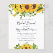 Budget Sunflower Brautparty Brunch Postkarte (Vorderseite)