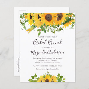 Budget Sunflower Brautparty Brunch Postkarte