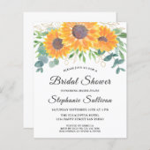 Budget Sunflower Eucalyptus Brautparty Einladung (Vorne/Hinten)