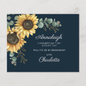 Budget Sunflower Eukalyptus Be My Bridesmaid (Rückseite)