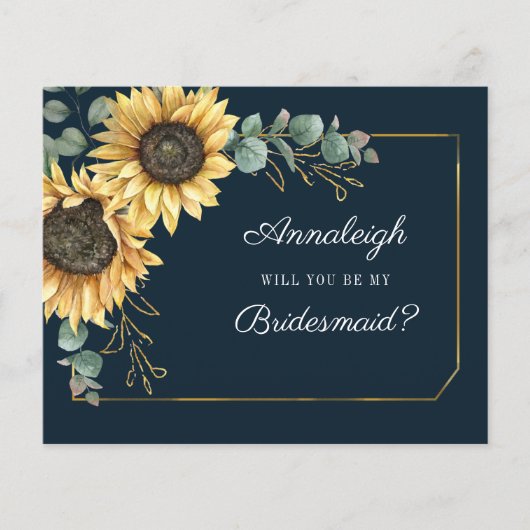 Budget Sunflower Eukalyptus Be My Bridesmaid (Vorderseite)