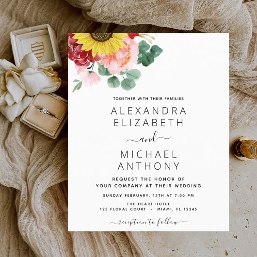 Budget Sunflower Eukalyptus Country Wedding