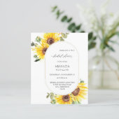 Budget Sunflower & Eukalyptus Floral Brautparty (Stehend Vorderseite)
