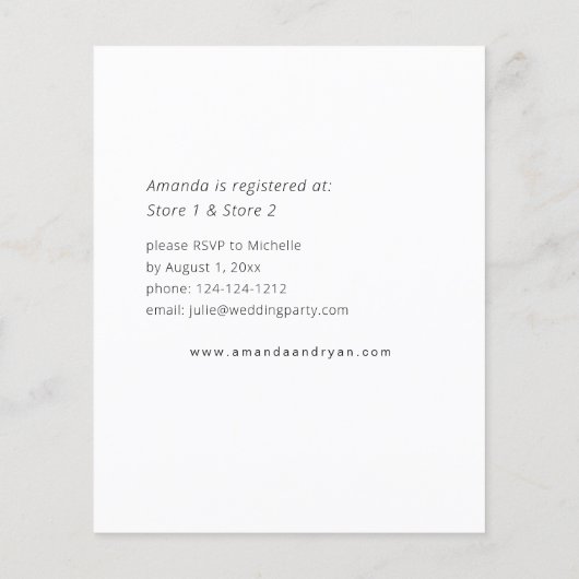 Budget Sunflower & Eukalyptus Floral Brautparty (Rückseite)