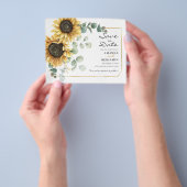 Budget Sunflower Eukalyptus Floral Save the Date Flyer (Gruppe)