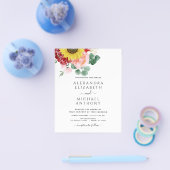 Budget Sunflower Eukalyptus Foto Country Wedding Flyer (Einzeln)