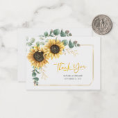 Budget Sunflower Eukalyptus Wedding Dankeschön Kar Mitteilungskarte (Vorderseite/Rückseite Beispiel)