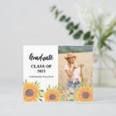 Budget Sunflower Foto Abschluss Ankündigung (Stehend Vorderseite)