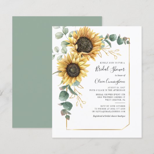 Budget Sunflower Geometric Script-Brautparty (Vorne/Hinten)