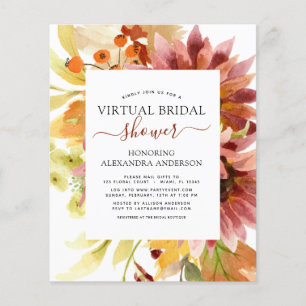 Budget Sunflower Virtual Brautparty Burgundy Flyer