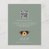 Budget Sunflower Wedding QR Code UAWG Einladung (Rückseite)