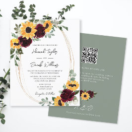 Budget Sunflower Wedding QR Code UAWG Einladung