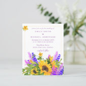 Budget Sunflower Wedding Theme Lavender Lila (Stehend Vorderseite)
