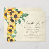 Budget Sunflowers Garden Floral Save the Date (Vorne/Hinten)