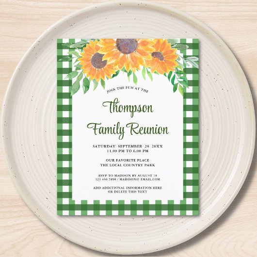 Budget Sunflowers Gingham Family Wiedersehen