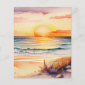 Budget Sunset Beach Sea Einladung (Rückseite)