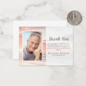 Budget Sunset Ocean Foto Beerdigung Danke, Hinweis Mitteilungskarte (Vorderseite/Rückseite Beispiel)