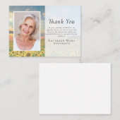 Budget Sunset Sunflower Begräbnis Danke Karte (Vorne/Hinten)