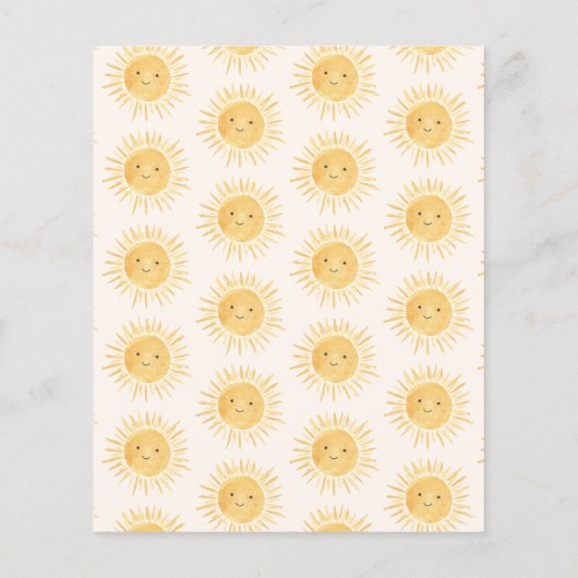 Budget Sunshine Baby Dusche Danke Karte (Rückseite)