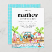 Budget Surf's Up Board Beach Wave Surfen Geburtsta (Vorne/Hinten)