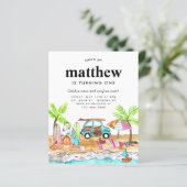 Budget Surf's Up Board Beach Wave Surfen Geburtsta (Stehend Vorderseite)