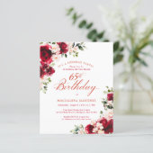 BUDGET SURPRISE PARTY 65th Birthday Pink Red Rose (Stehend Vorderseite)