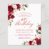 BUDGET SURPRISE PARTY 65th Birthday Pink Red Rose (Vorderseite)