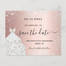 Budget Süße 16 rosé-silbernes Kleid Save the Date