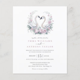 Budget Swan Ehepaar Hochzeit Einladung