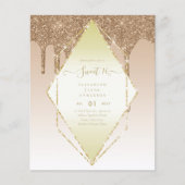 BUDGET SWEET16 Dripping Glitzer Glamour Invit (Vorderseite)