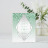 BUDGET SWEET16 Dripping Glitzer Glamour Invit (Stehend Vorderseite)