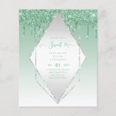 BUDGET SWEET16 Dripping Glitzer Glamour Invit (Vorderseite)