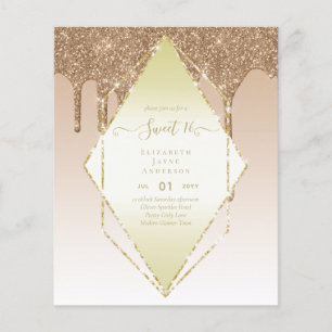 BUDGET SWEET16 Dripping Glitzer Glamour Invit Flyer