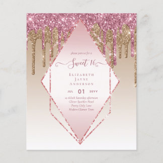 BUDGET SWEET16 Dripping Glitzer Glamour Invit Flyer