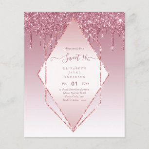 BUDGET SWEET16 Dripping Glitzer Glamour Invit Flyer