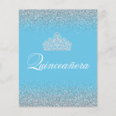 Budget Sweet 15, Light Blue Quinceanera Einladung (Rückseite)