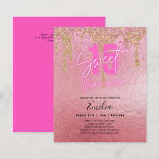Budget Sweet 15 Rosa Glitzer Foil Quinceanera Glam