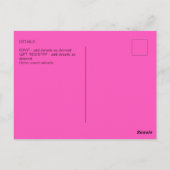 Budget Sweet 15 Rosa Glitzer Foil Quinceanera Postkarte (Rückseite)