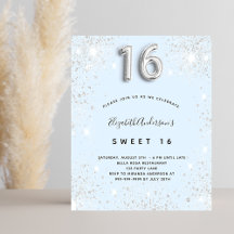 Budget Sweet 16 baby blue silber Glitzer