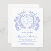 BUDGET Sweet 16 Birthday Blue Floral Wappen (Vorne/Hinten)