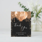 Budget Sweet 16 Black Gold Glitzer Vielen Dank (Stehend Vorderseite)