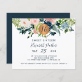 Budget Sweet 16 Blumengeburtstag Einladung (Vorne/Hinten)