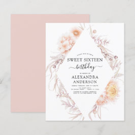Budget Sweet 16 Boho Dusty Pink Floral Geburtstag