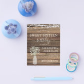 Budget Sweet 16 Geburtstag Rustikale Einladung Flyer (Einzeln)