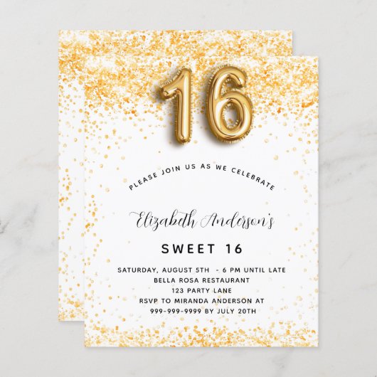 Budget Sweet 16 Glitzer (Vorne/Hinten)