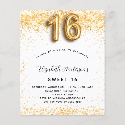 Budget Sweet 16 Glitzer (Vorderseite)