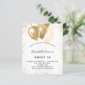 Budget Sweet 16 Glitzer-Ballons aus Weißgold (Stehend Vorderseite)