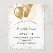 Budget Sweet 16 Glitzer-Ballons aus Weißgold (Vorderseite)