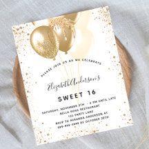 Budget Sweet 16 Glitzer-Ballons aus Weißgold
